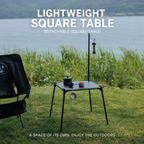 DEFTHIKE Square Camping Table with Light Pole Set