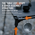 DEFTHIKE Square Camping Table with Light Pole Set