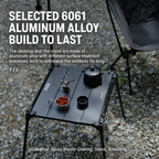 DEFTHIKE Square Camping Table with Light Pole Set