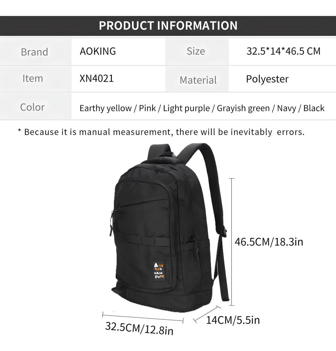 AOKING Casual Sport Backpack XN4021
