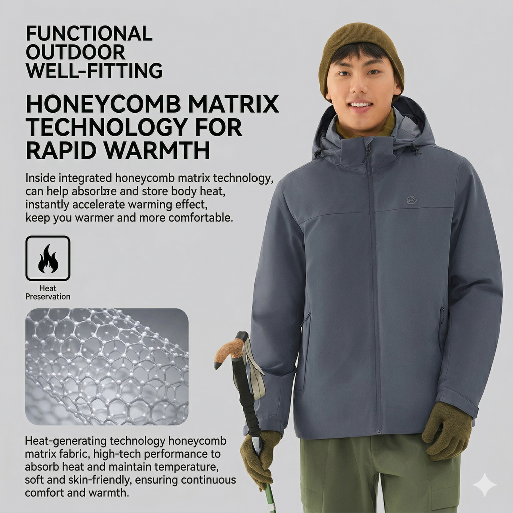 TECTOP Men’s Hiking Softshell Fleece Jacket – Wind & Water-Resistant