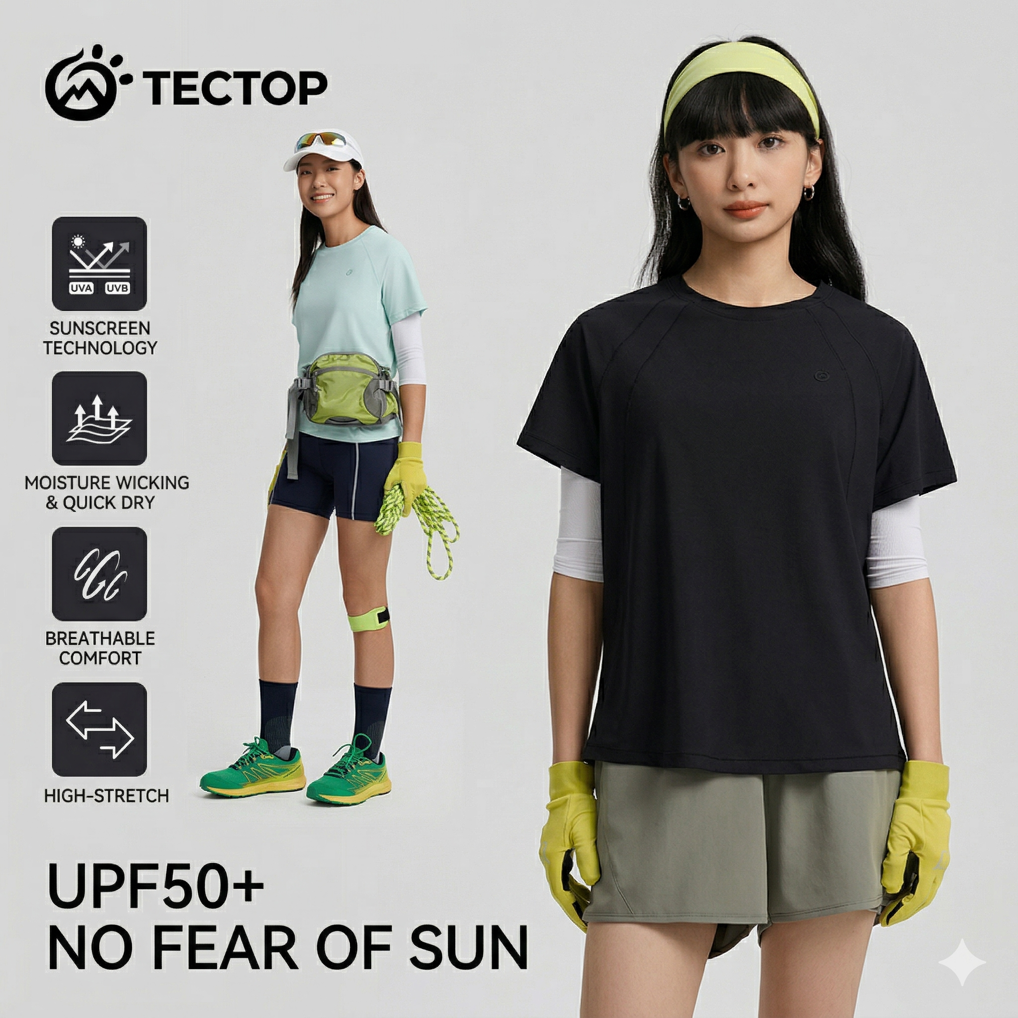 TECTOP Women’s Hiking T-Shirt – Quick-Dry & Breathable