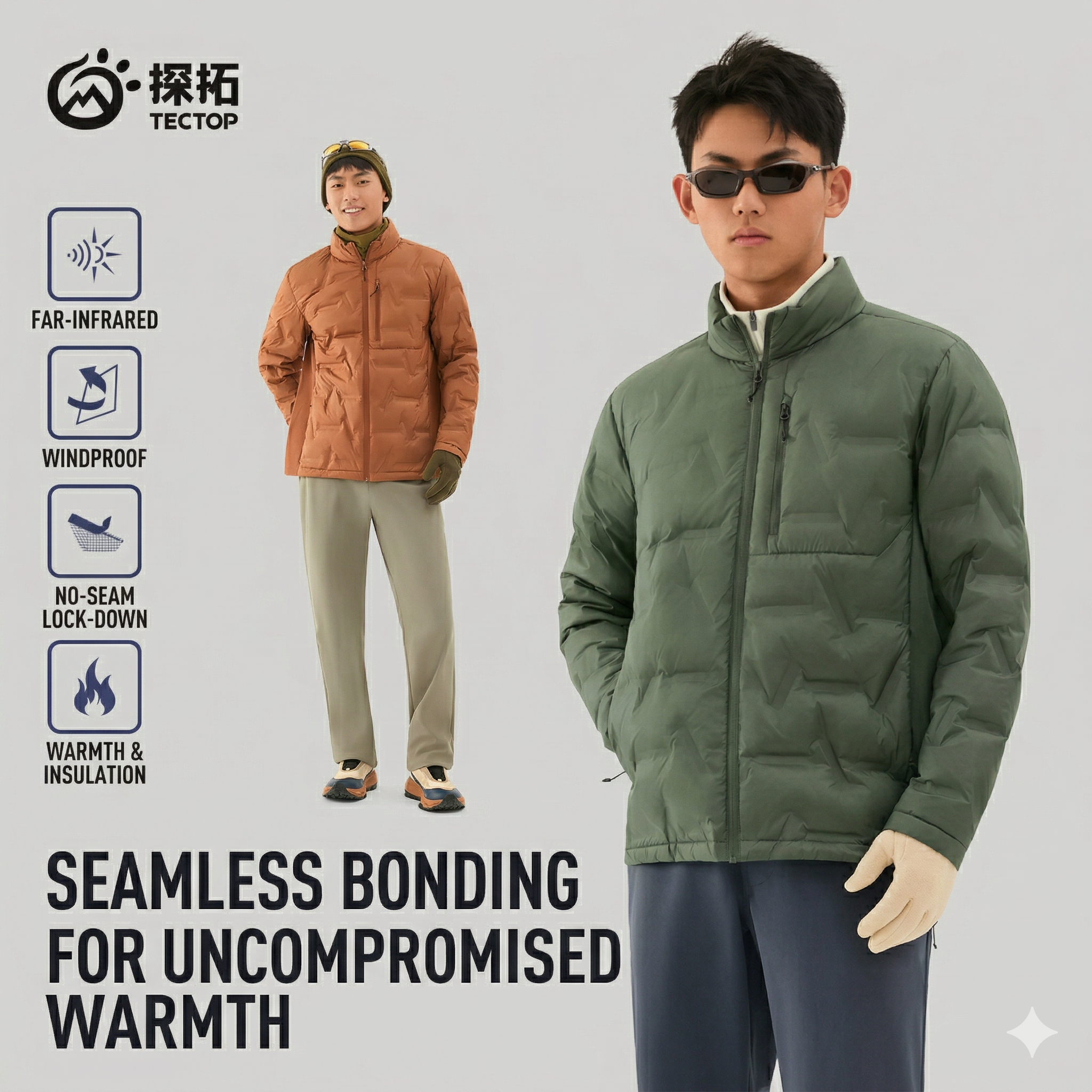 TECTOP Men’s Hiking Down Jacket – Lightweight & Warm