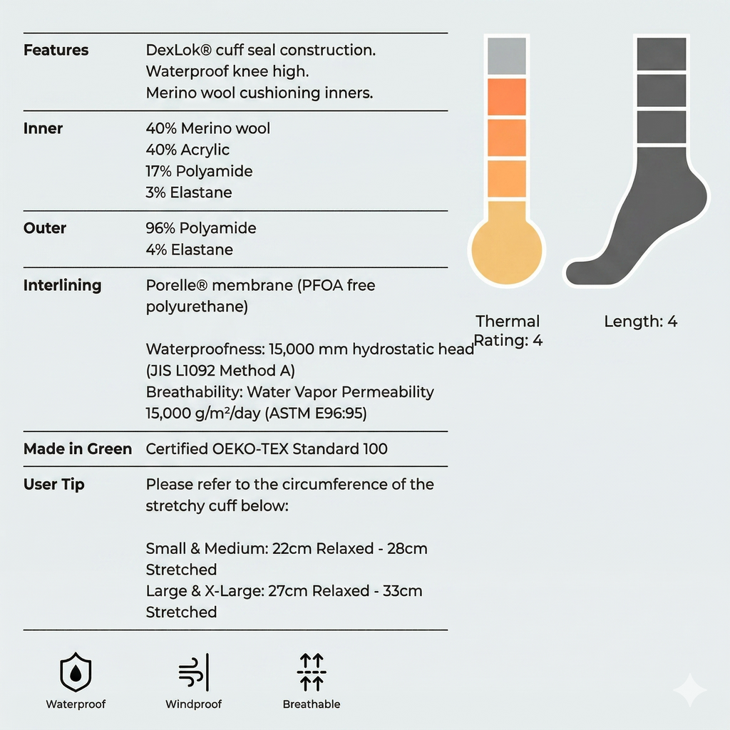 DEXSHELL Dexlok Waterproof Wading Socks (Merino Wool Pro)