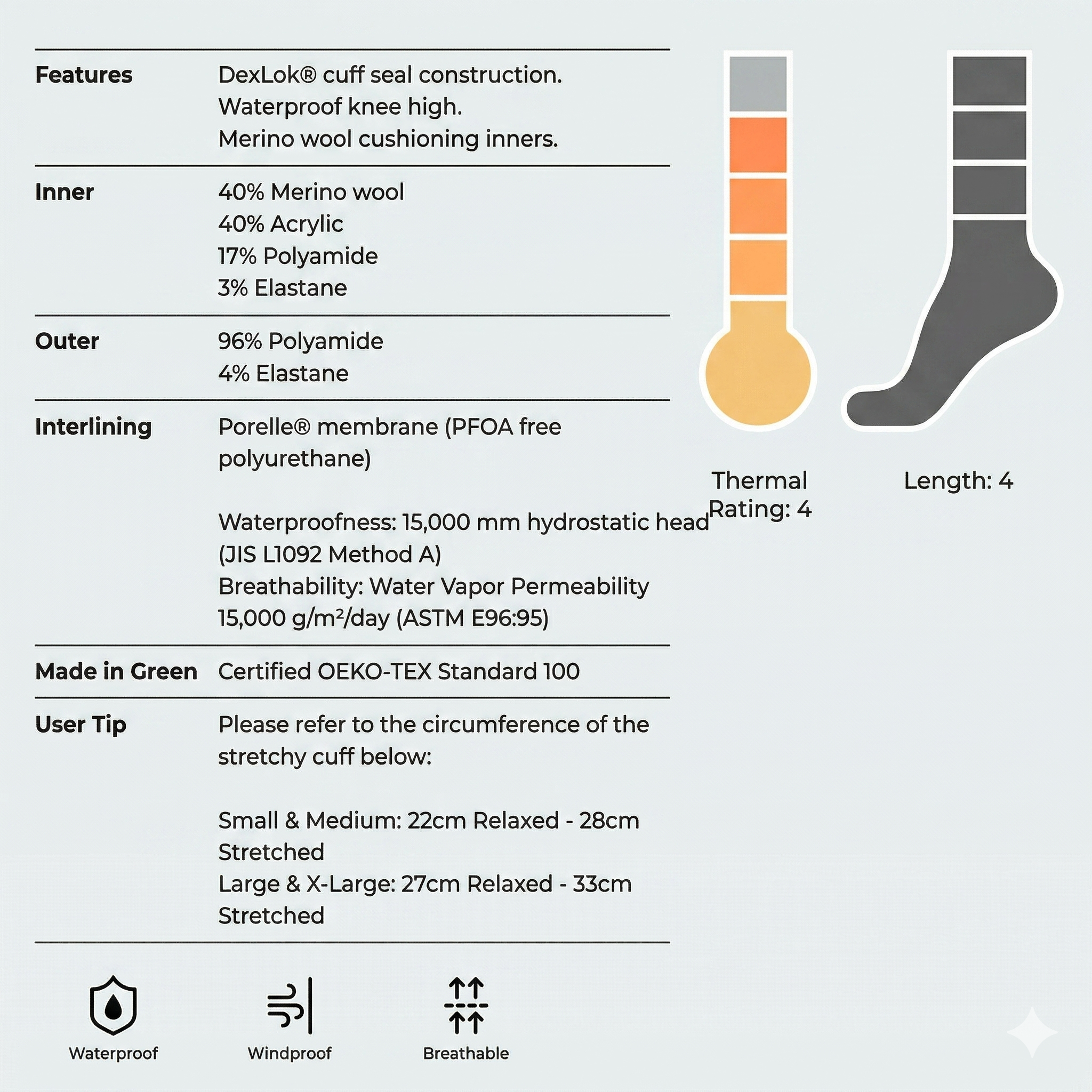 DEXSHELL Dexlok Waterproof Wading Socks (Merino Wool Pro)