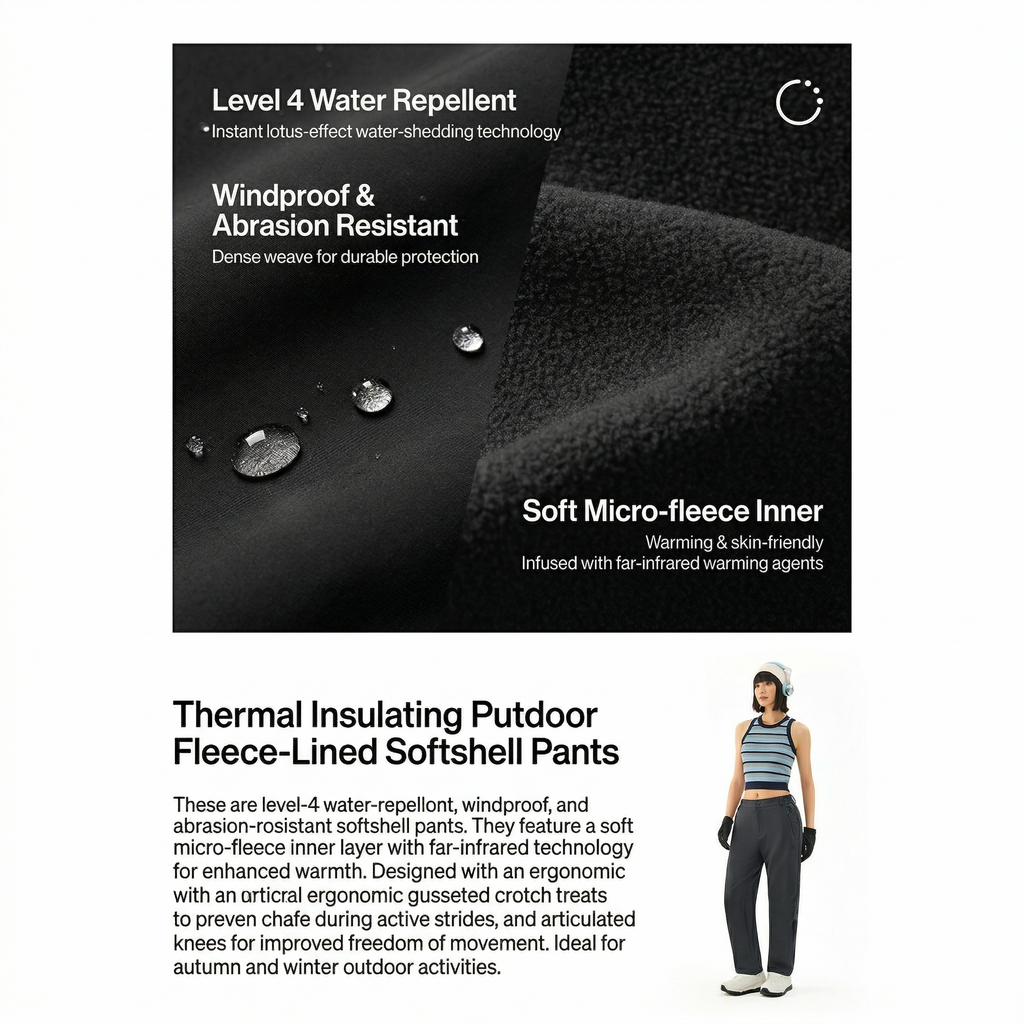 TECTOP Women’s Hiking Pants – Warm & Windproof