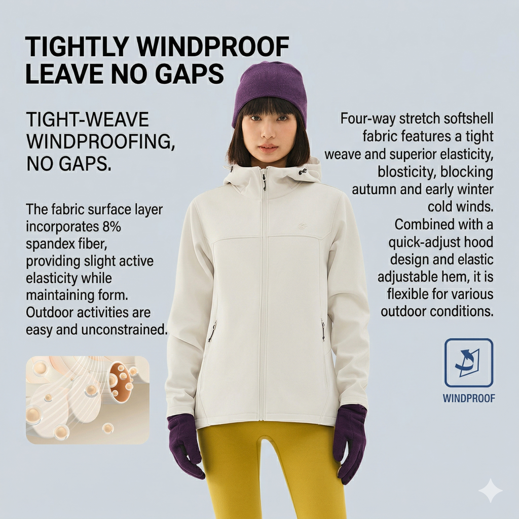 TECTOP Men’s Hiking Jacket – Softshell & Fleece Lined