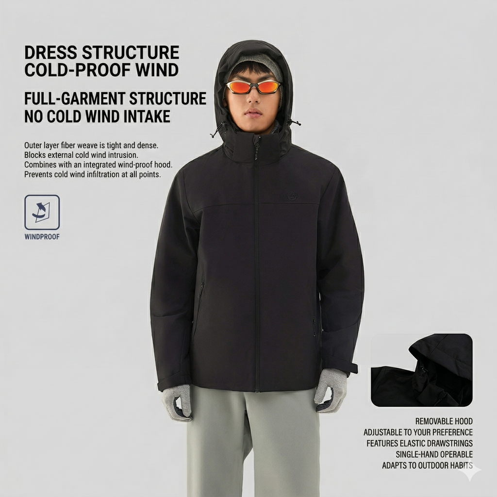 TECTOP Men’s Hiking Softshell Fleece Jacket – Wind & Water-Resistant