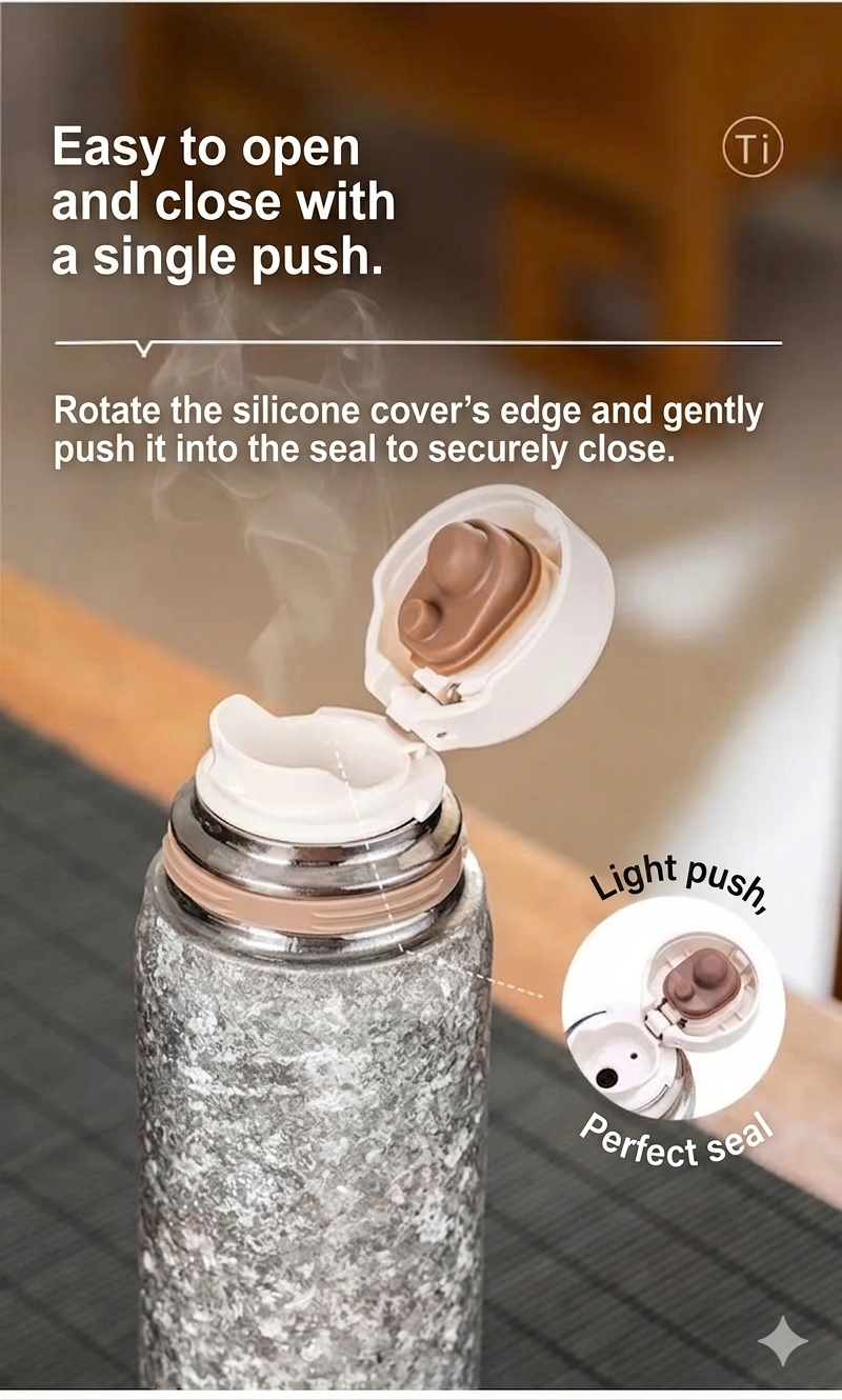 KEITH TITANIUM Flex Pop Lid Vacuum Insulated Water Bottle 430ml Ti3107