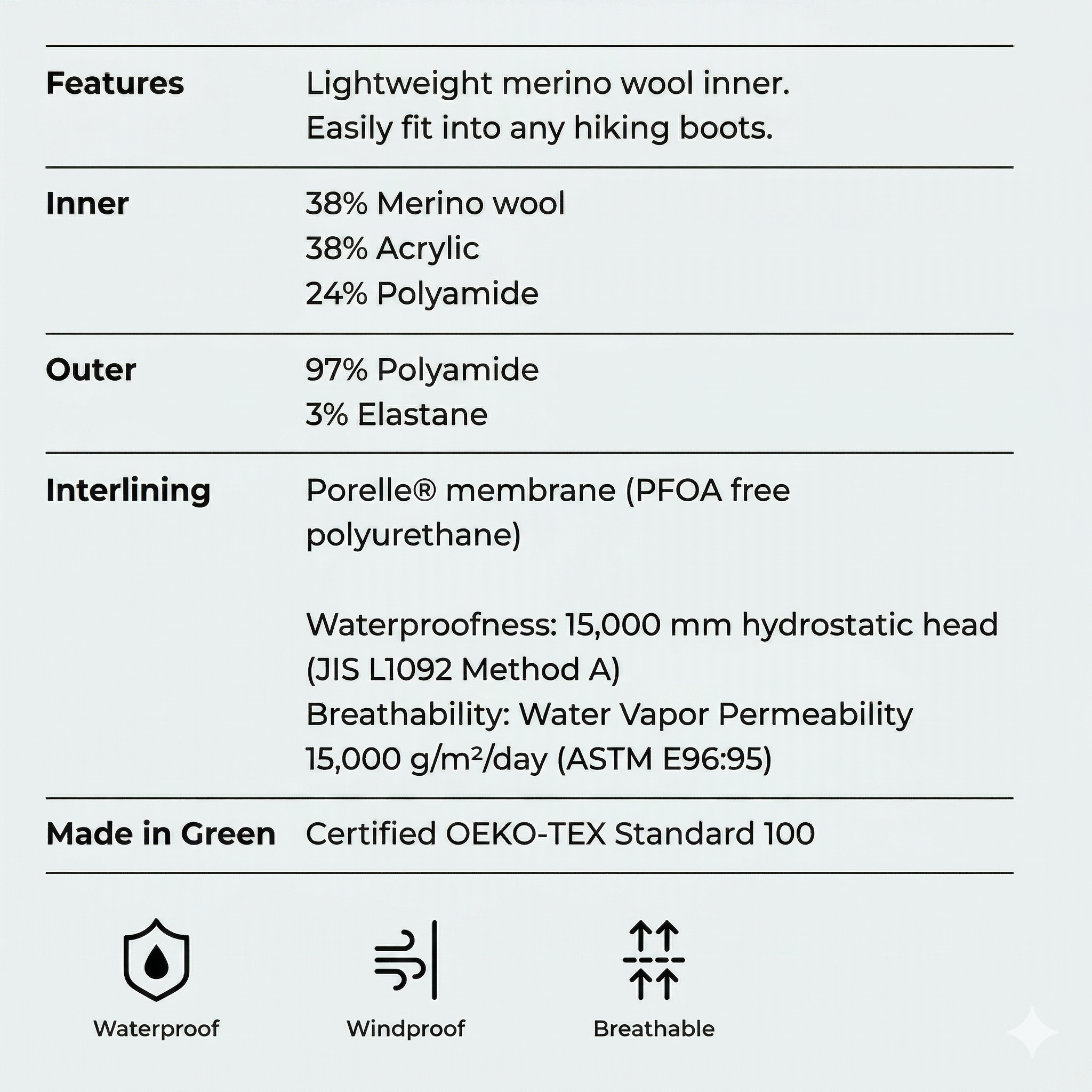 DEXSHELL Thermlite 2.0 Trekking Waterproof Merino Wool Hiking Socks