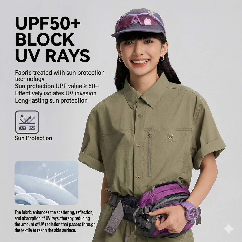 TECTOP Unisex Hiking Short-Sleeve Shirt – UV Protection & Quick-Dry
