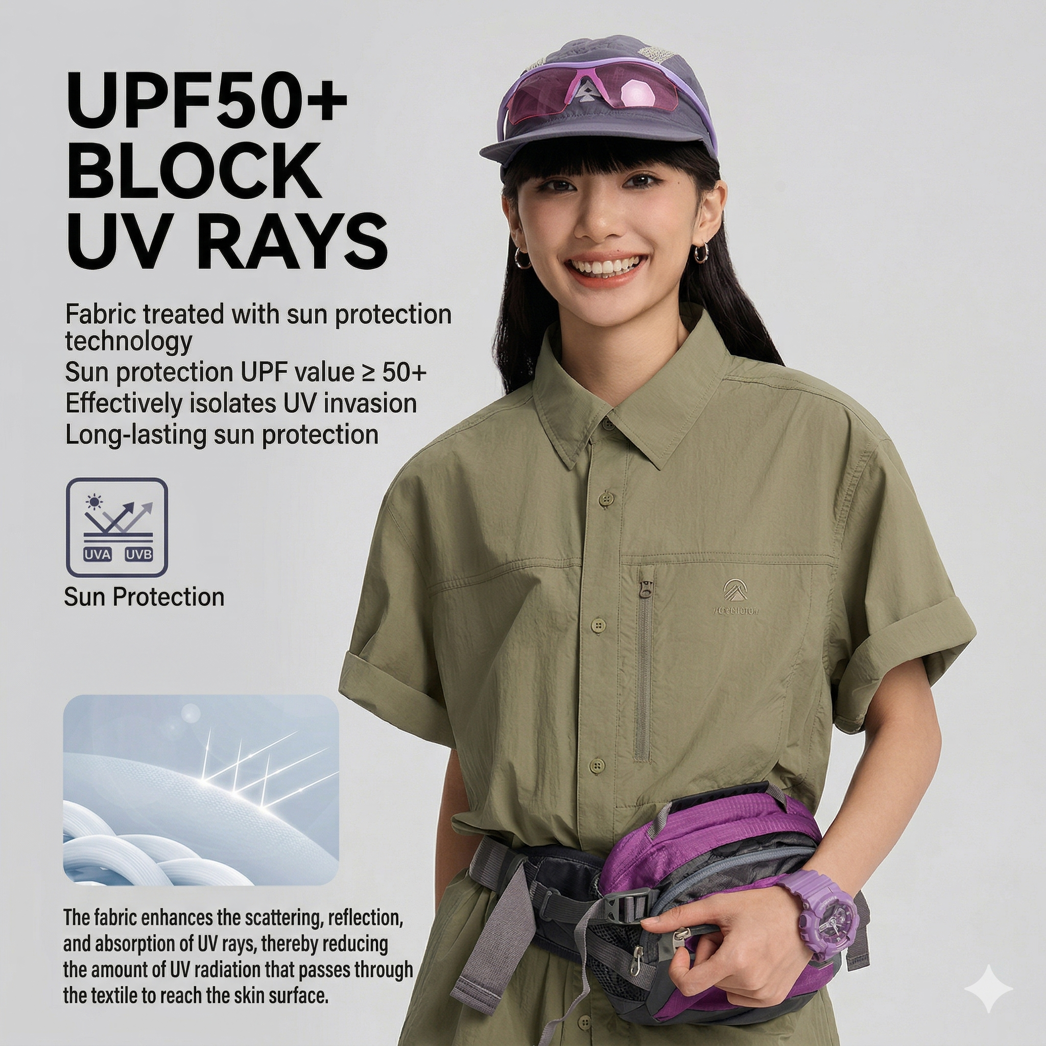 TECTOP Unisex Hiking Short-Sleeve Shirt – UV Protection & Quick-Dry