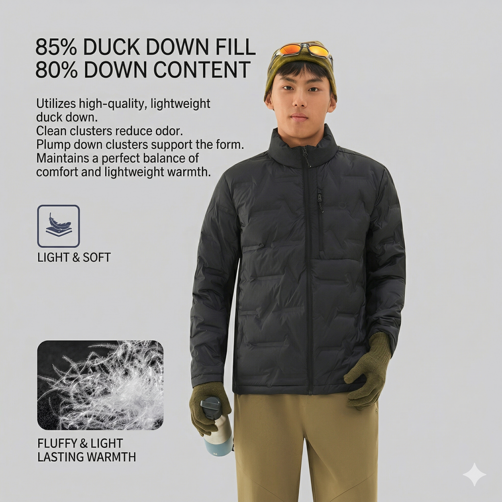 TECTOP Men’s Hiking Down Jacket – Lightweight & Warm