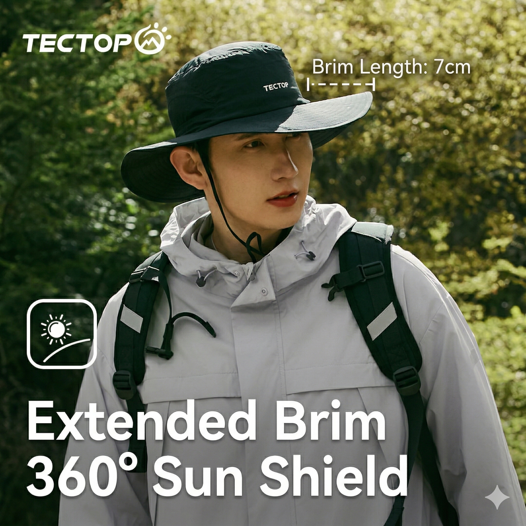 TECTOP Unisex Hiking Hat – UV Protection & Quick-Dry