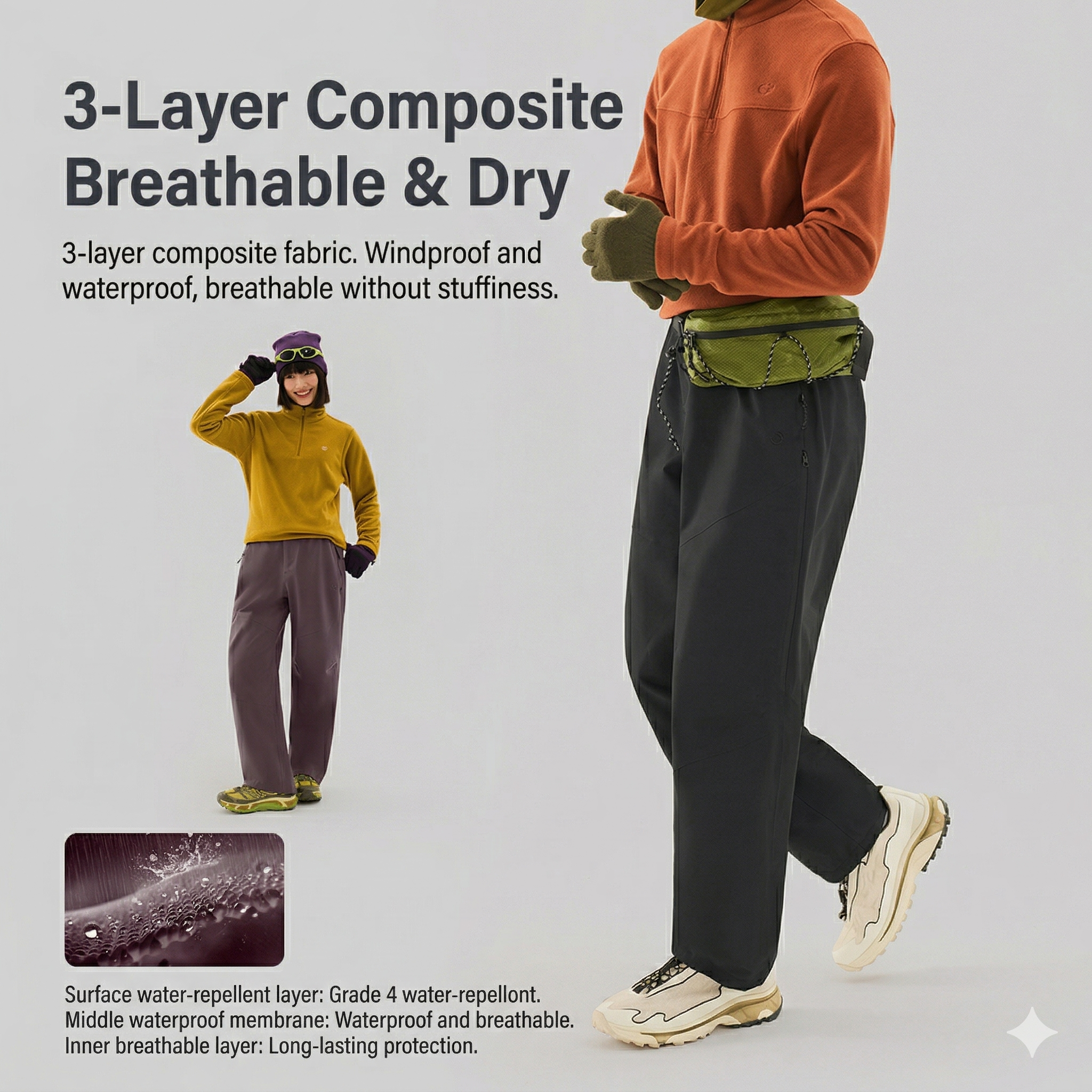 TECTOP Men’s Hiking Pants – Waterproof & Hardshell