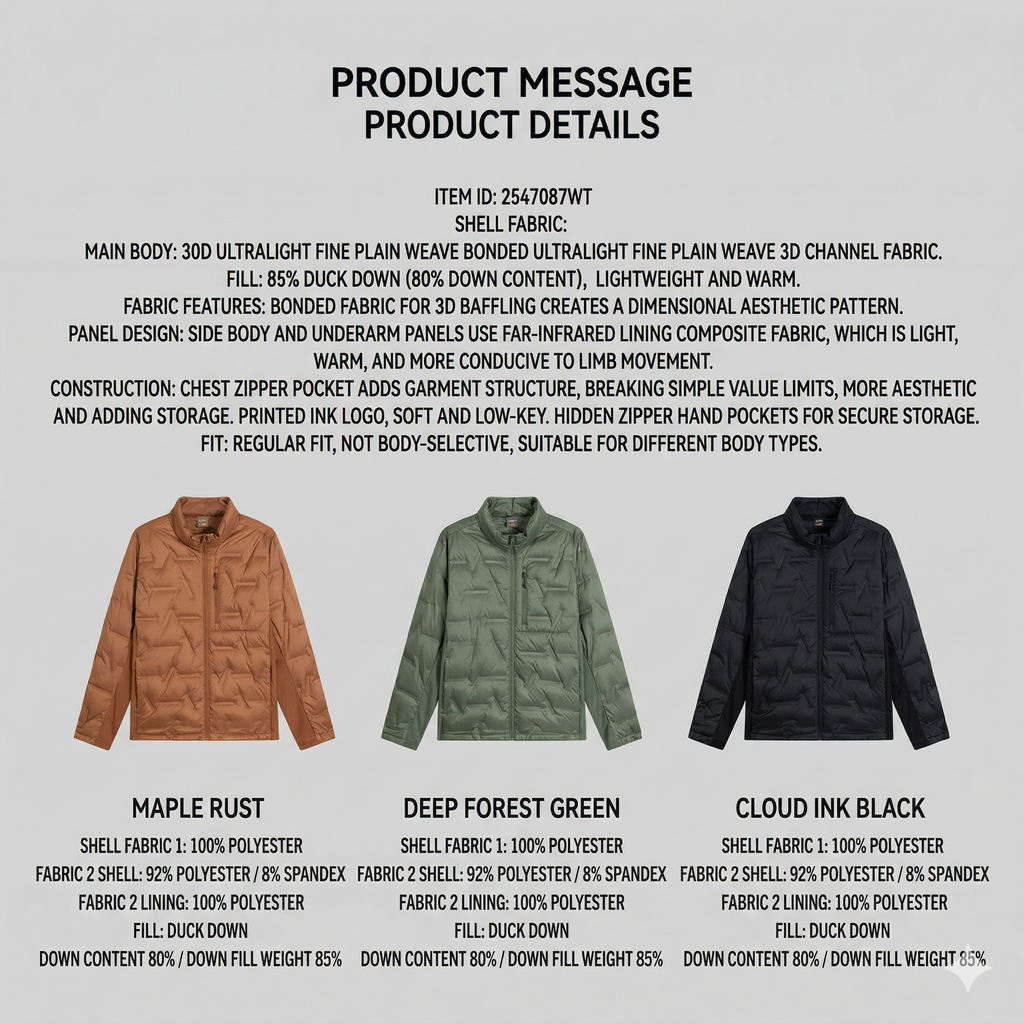 TECTOP Men’s Hiking Down Jacket – Lightweight & Warm