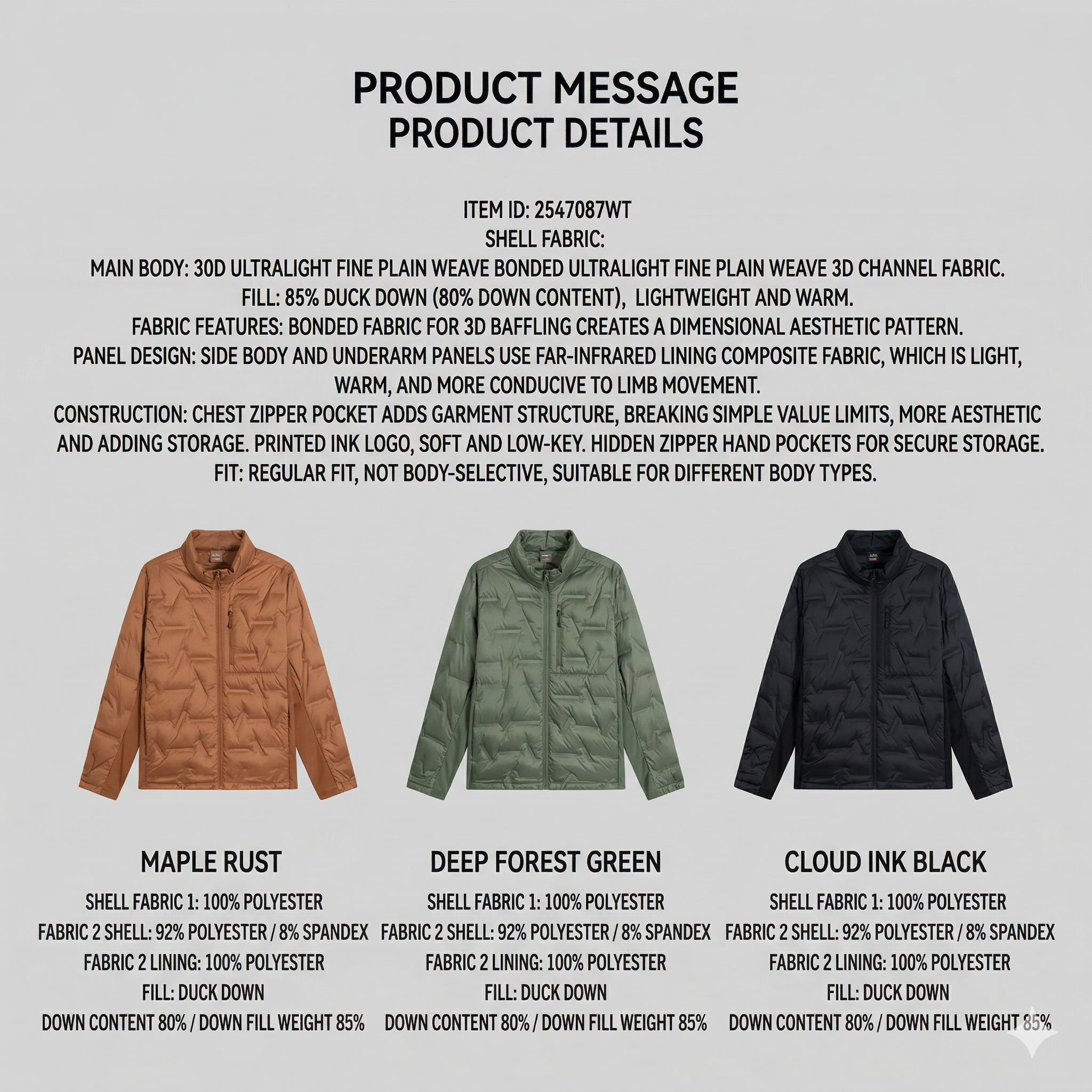 TECTOP Men’s Hiking Down Jacket – Lightweight & Warm