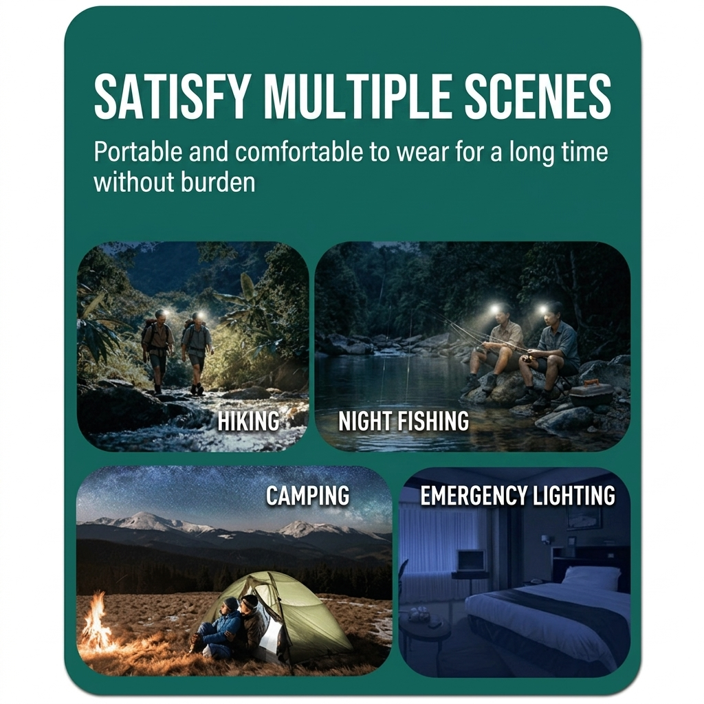 SUNREI H480 Multipurpose Hat Clip Headlamp 500LM