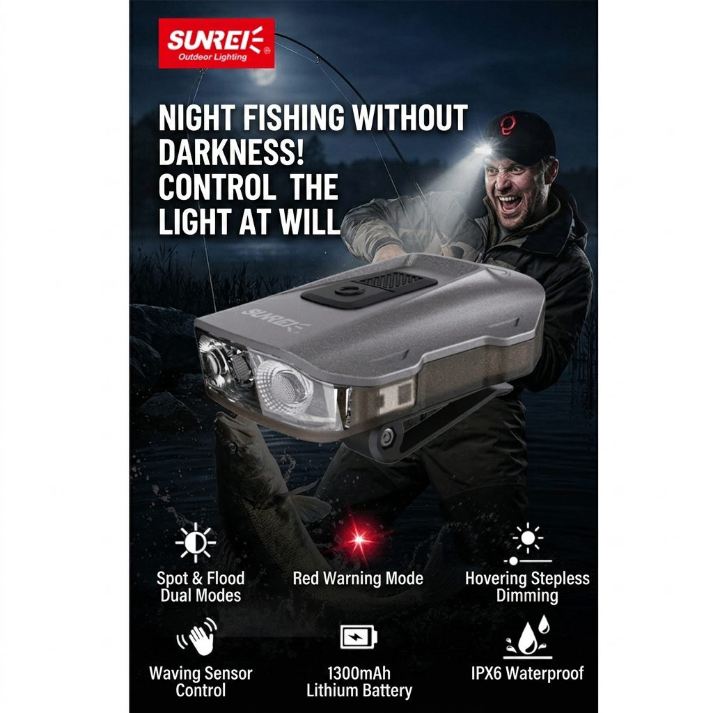 SUNREI H480 Multipurpose Hat Clip Headlamp 500LM