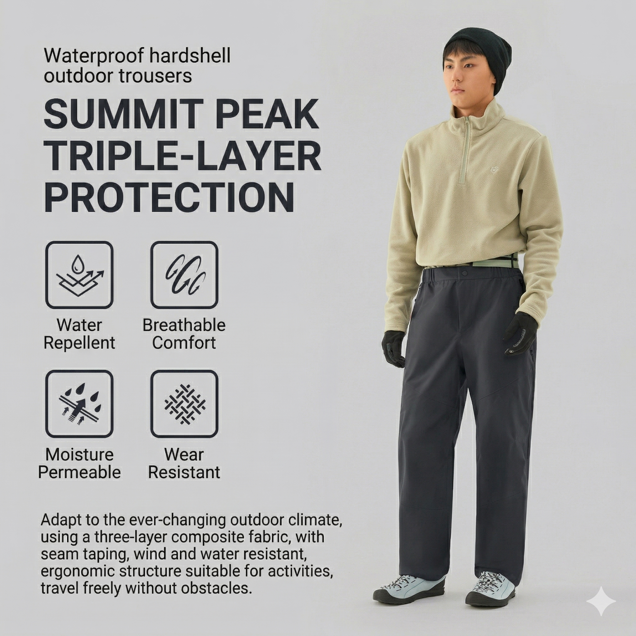 TECTOP Men’s Hiking Pants – Waterproof & Hardshell