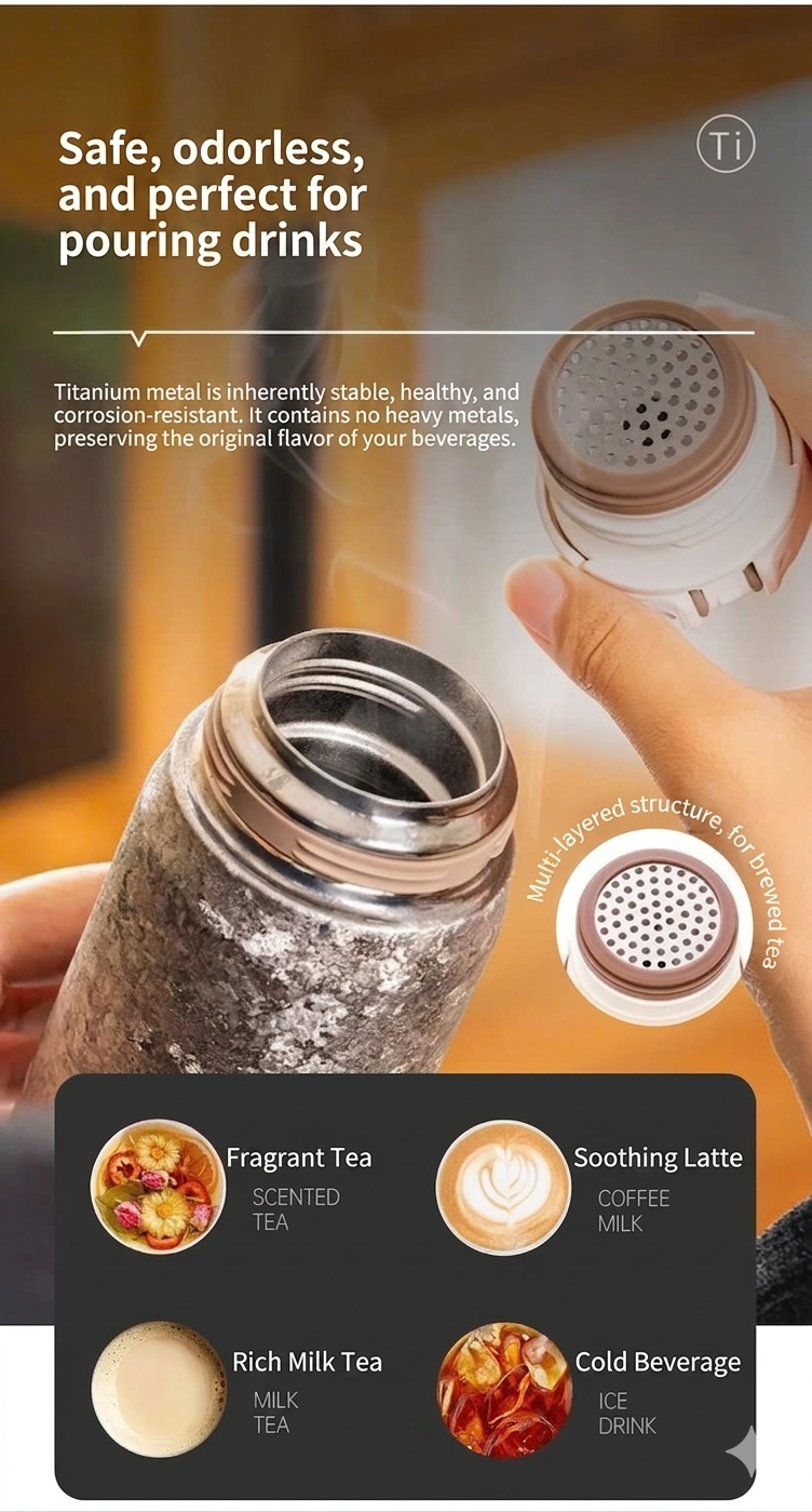 KEITH TITANIUM Flex Pop Lid Vacuum Insulated Water Bottle 430ml Ti3107