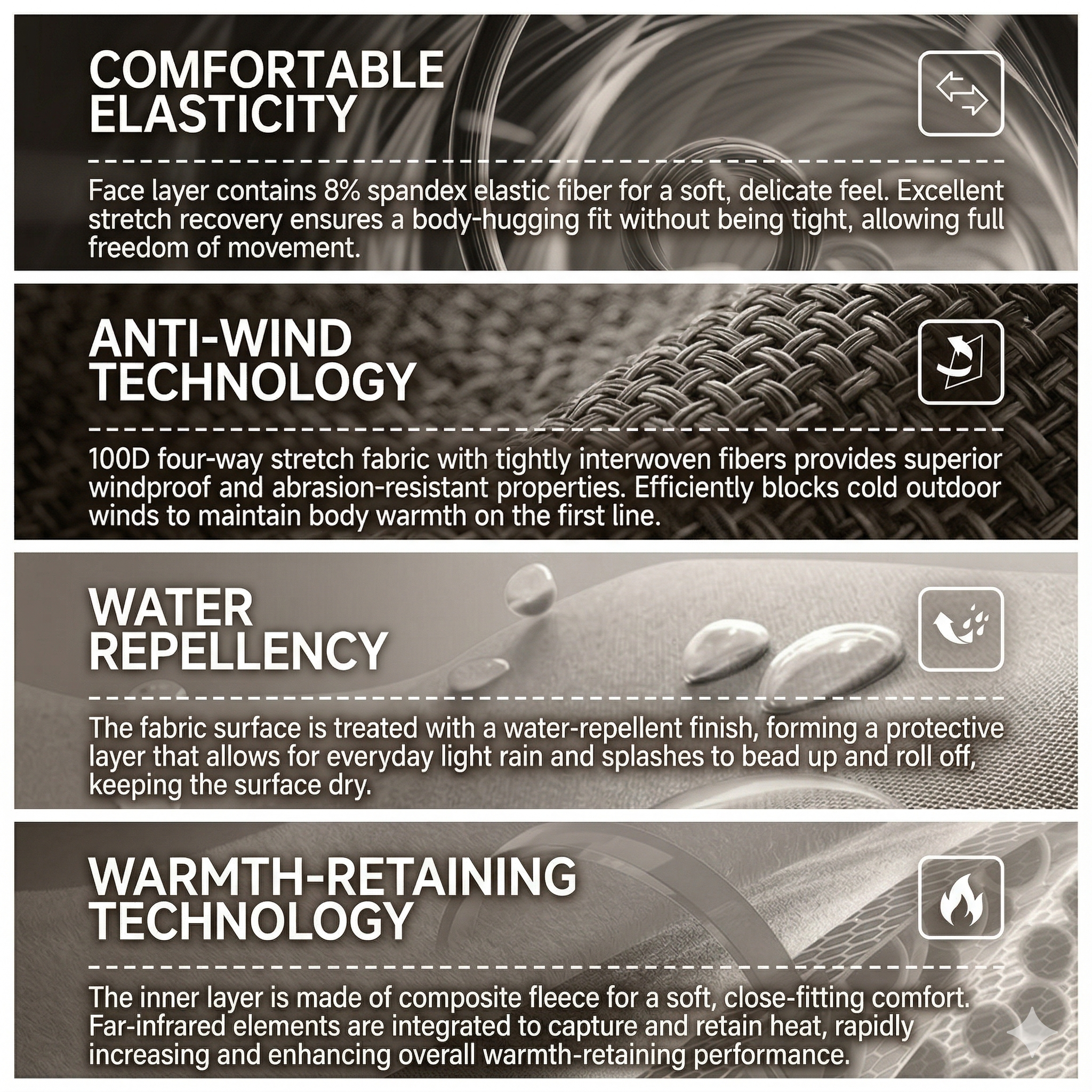 TECTOP Men’s Hiking Pants – Water Repellent & Fleece Lined