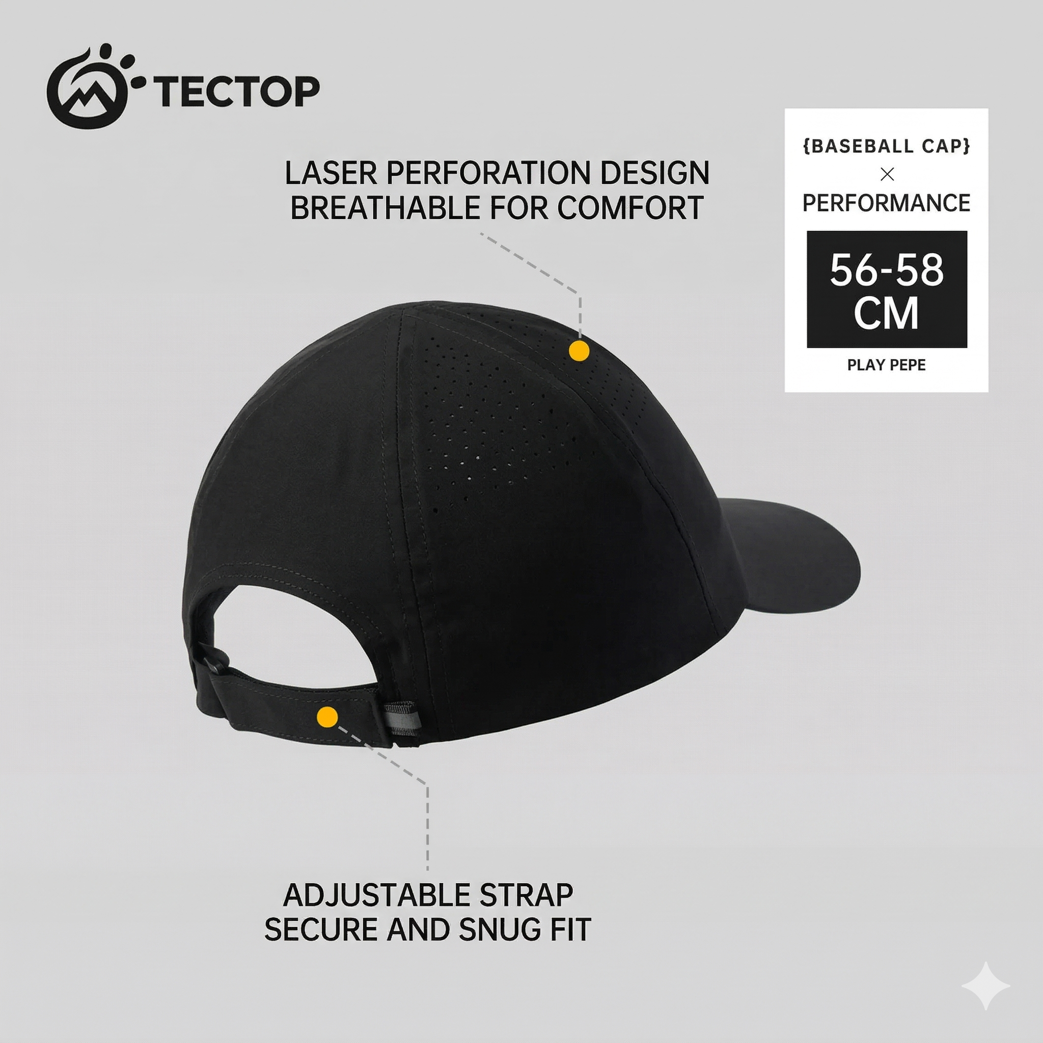 TECTOP Unisex Hiking Cap – UV Protection & Lightweight