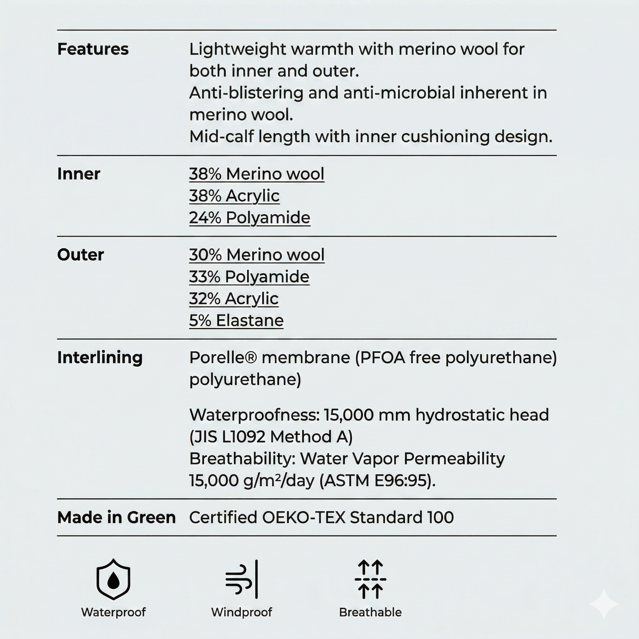 DEXSHELL Terrain Walking 2.0 Trekking Waterproof Cushioned Hiking Socks