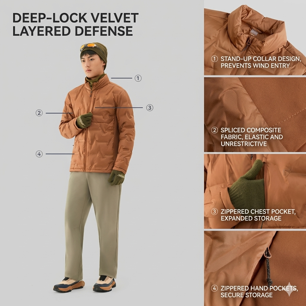 TECTOP Men’s Hiking Down Jacket – Lightweight & Warm