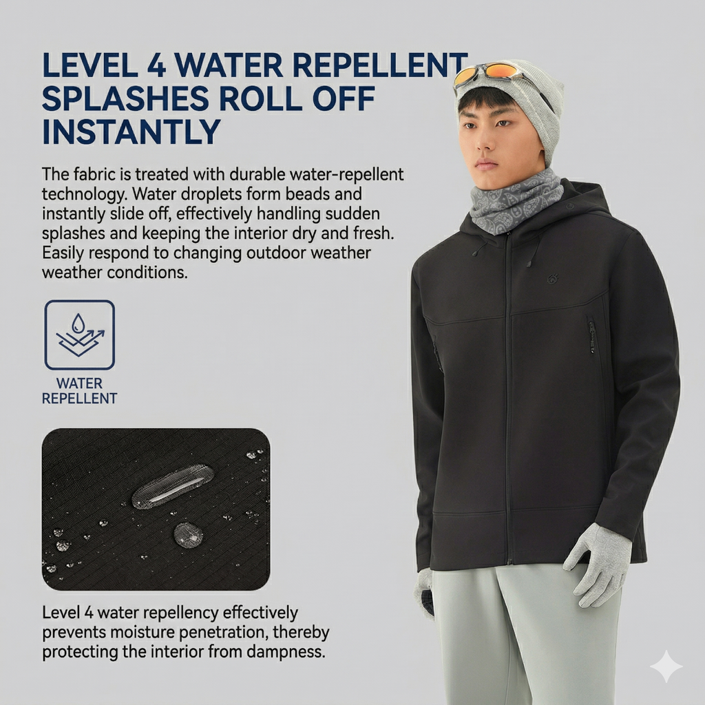 TECTOP Men’s Hiking Jacket – Softshell & Fleece Lined