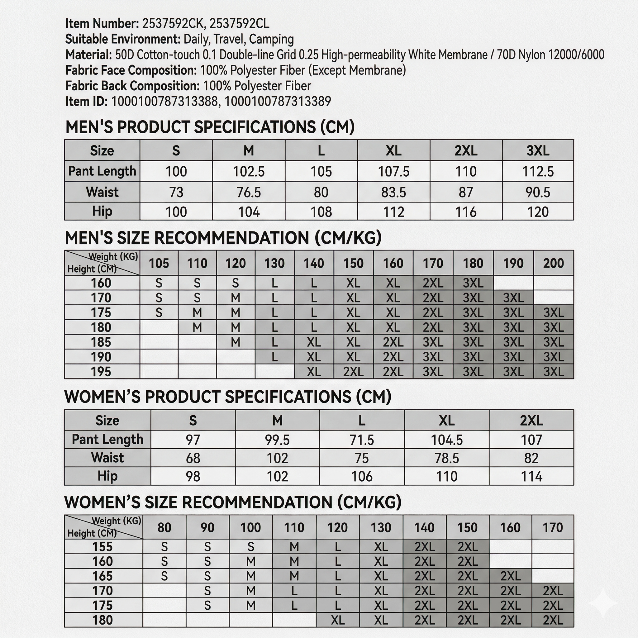 TECTOP Women’s Hiking Pants – Waterproof & Hardshell