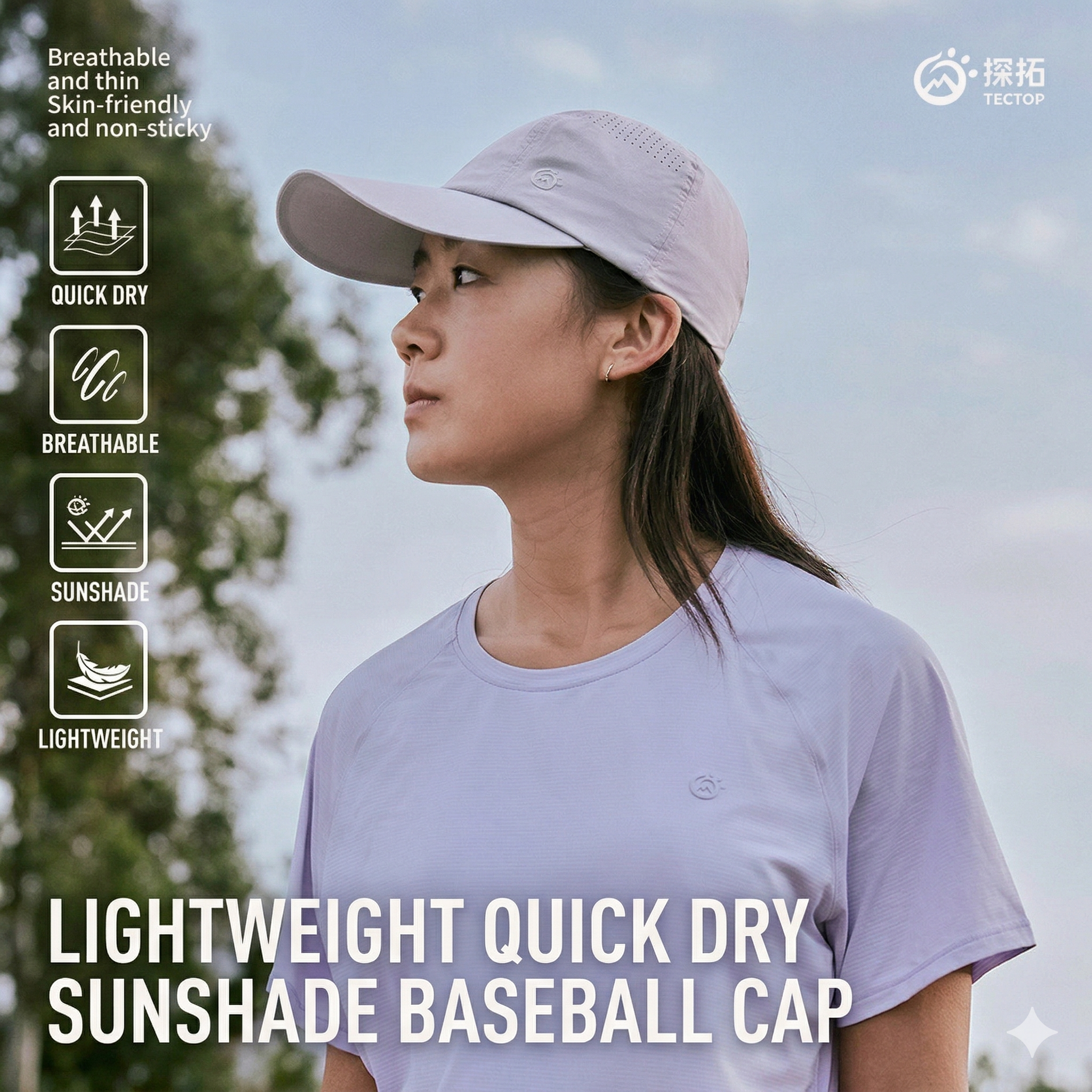 TECTOP Unisex Hiking Cap – UV Protection & Lightweight