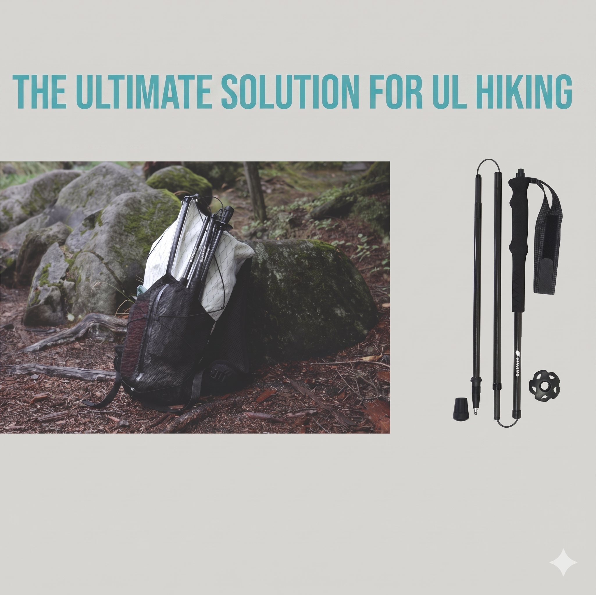 SINANO Folder UL 110cm Carbon Trekking Pole