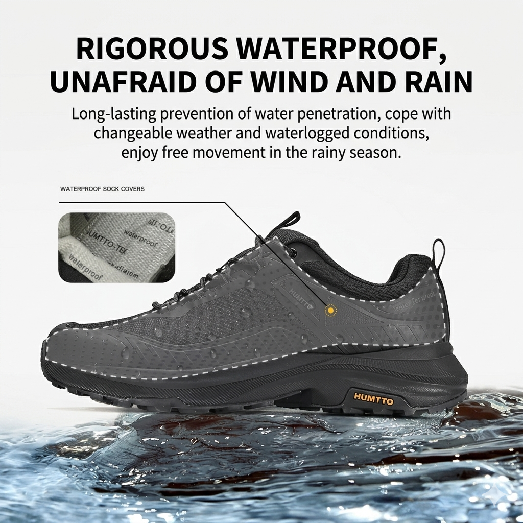 HUMTTO Women’s Low-Cut Hiking Shoes Waterproof & Non-Slip – Milky/Brown