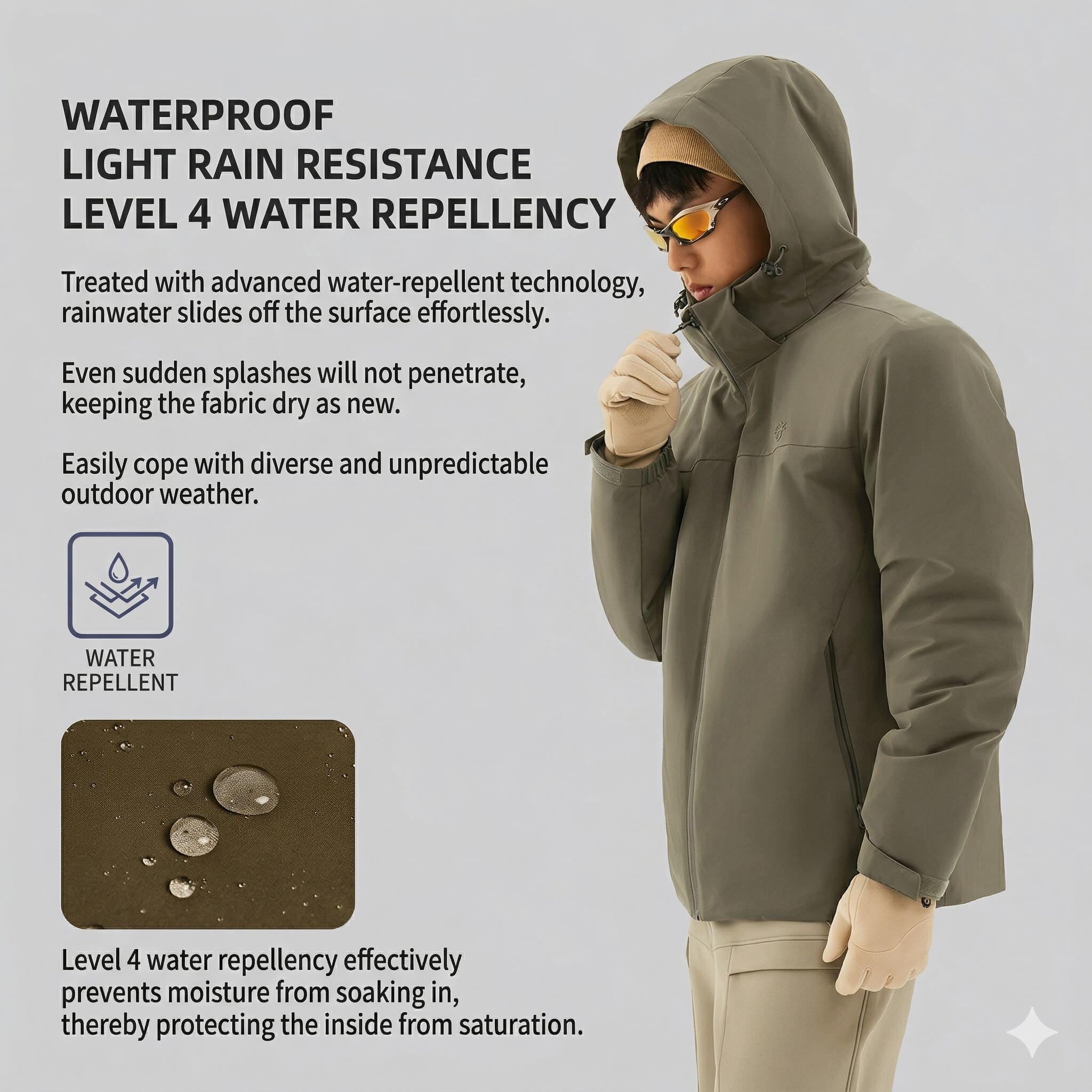 TECTOP Men’s Hiking Jacket – Waterproof & Fleece Lined