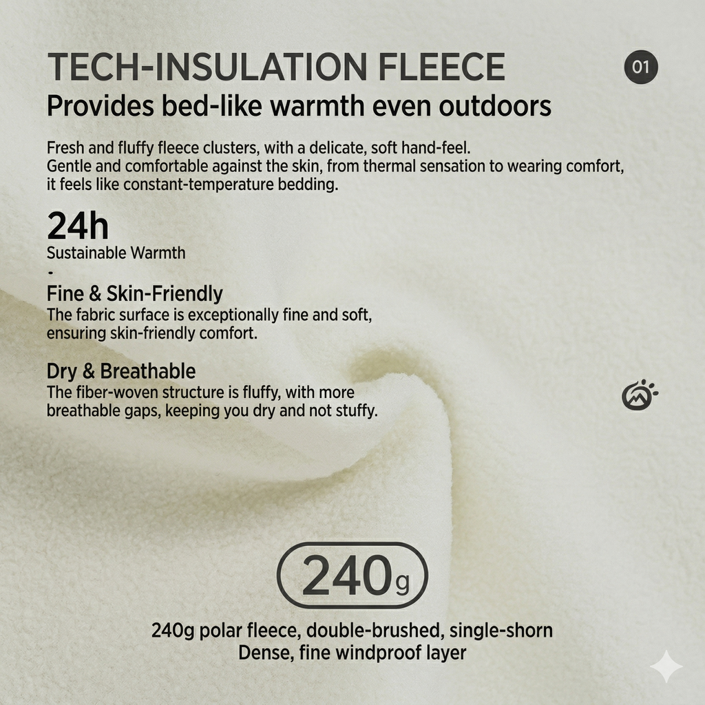 TECTOP Men’s Hiking Half-Zip Fleece Jacket – Warm & Lightweight