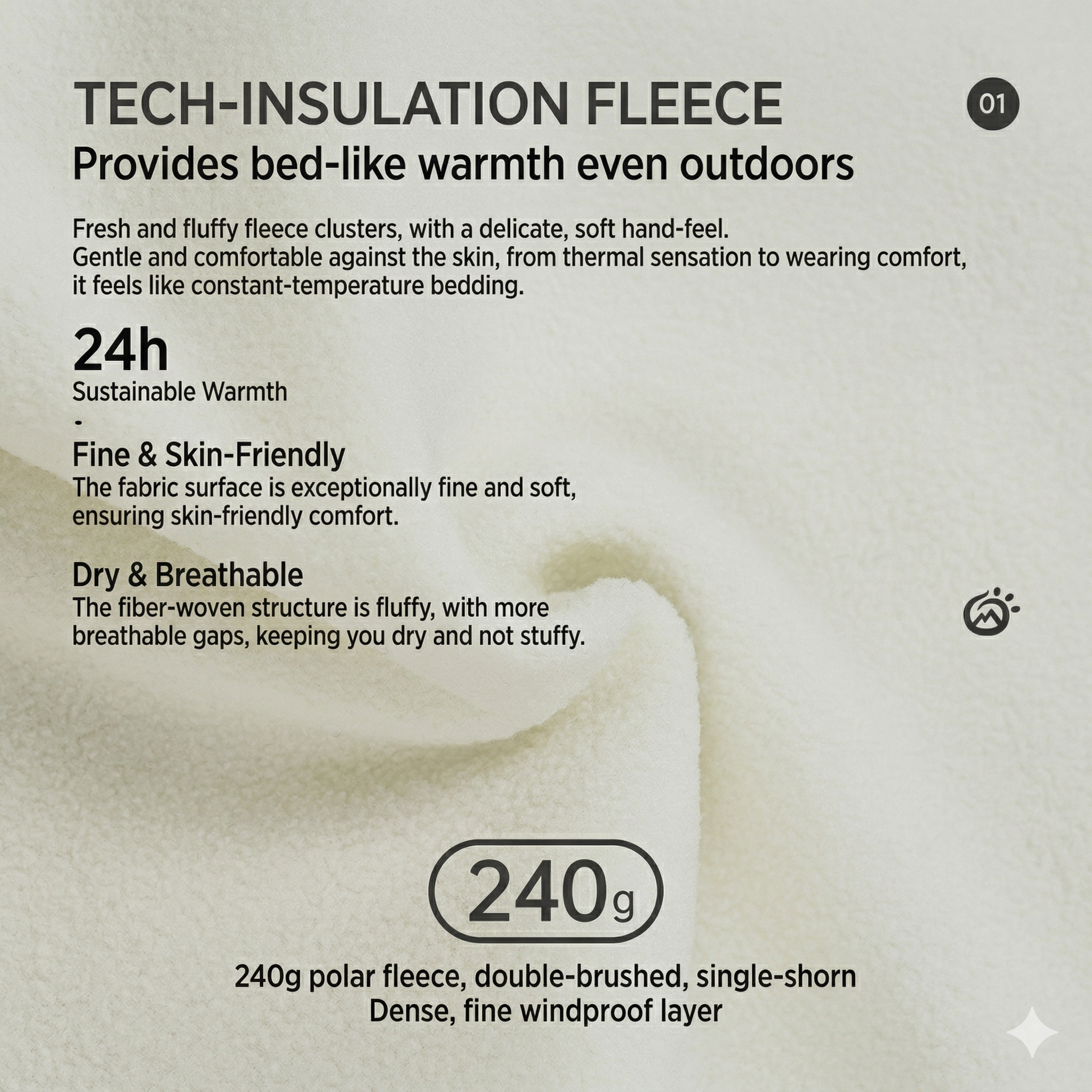 TECTOP Men’s Hiking Half-Zip Fleece Jacket – Warm & Lightweight