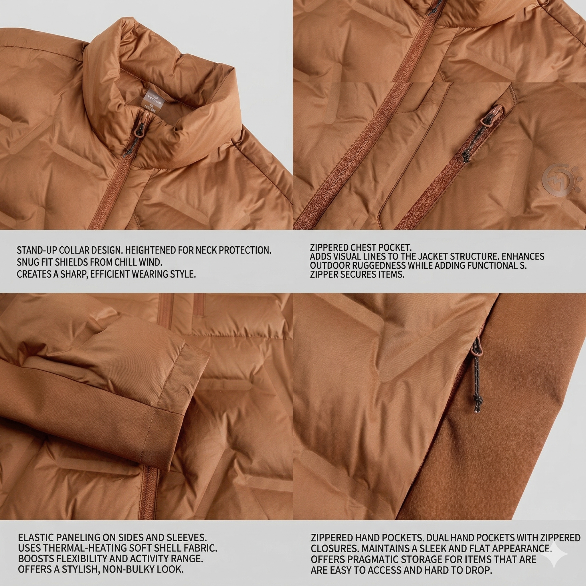 TECTOP Men’s Hiking Down Jacket – Lightweight & Warm
