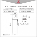 KEITH TITANIUM Vacuum Insulated FlexLid Bottle 800ml Ti3106