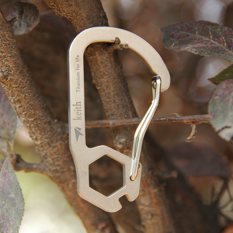 KEITH TITANIUM Carabiner with 12 Hex Bolt Tool Ti1153