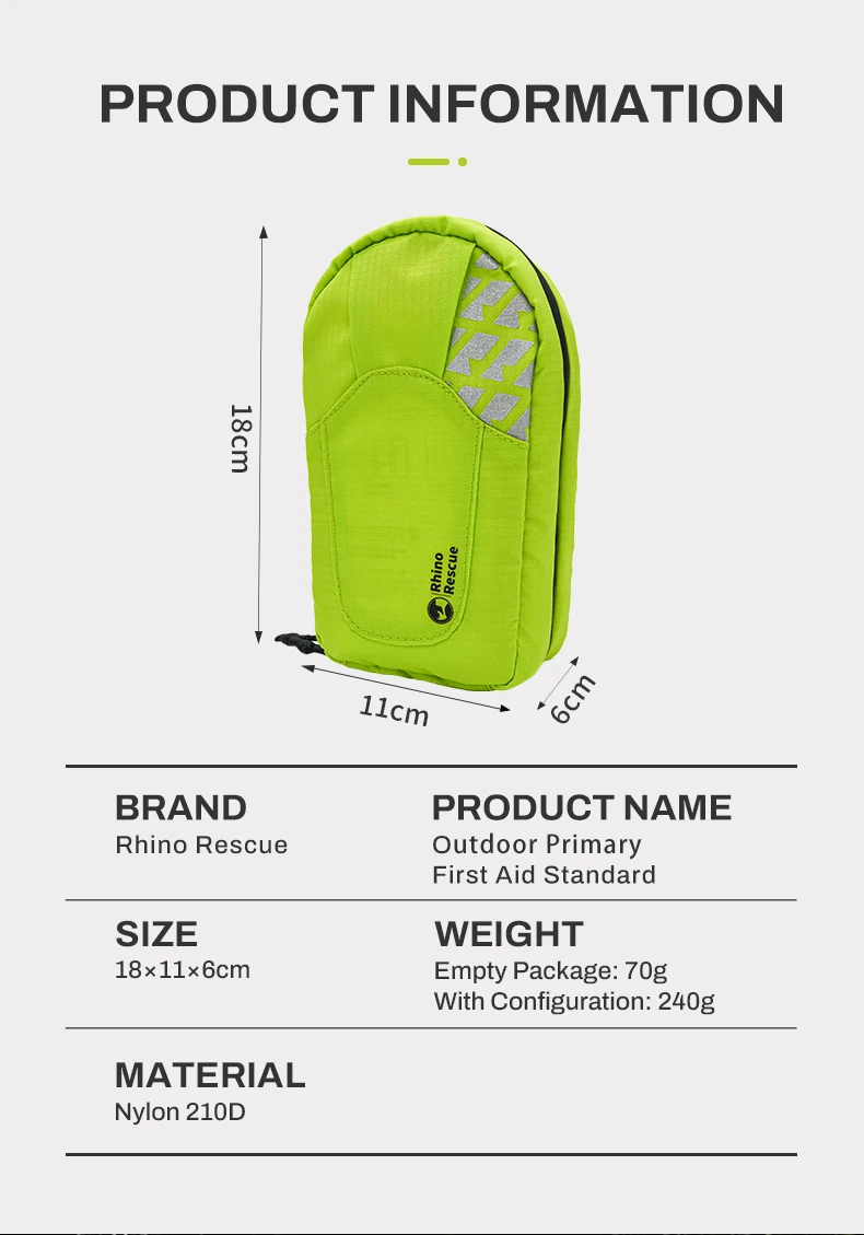 RHINO RESCUE Outdoor Primary First Aid Standard – Yellow