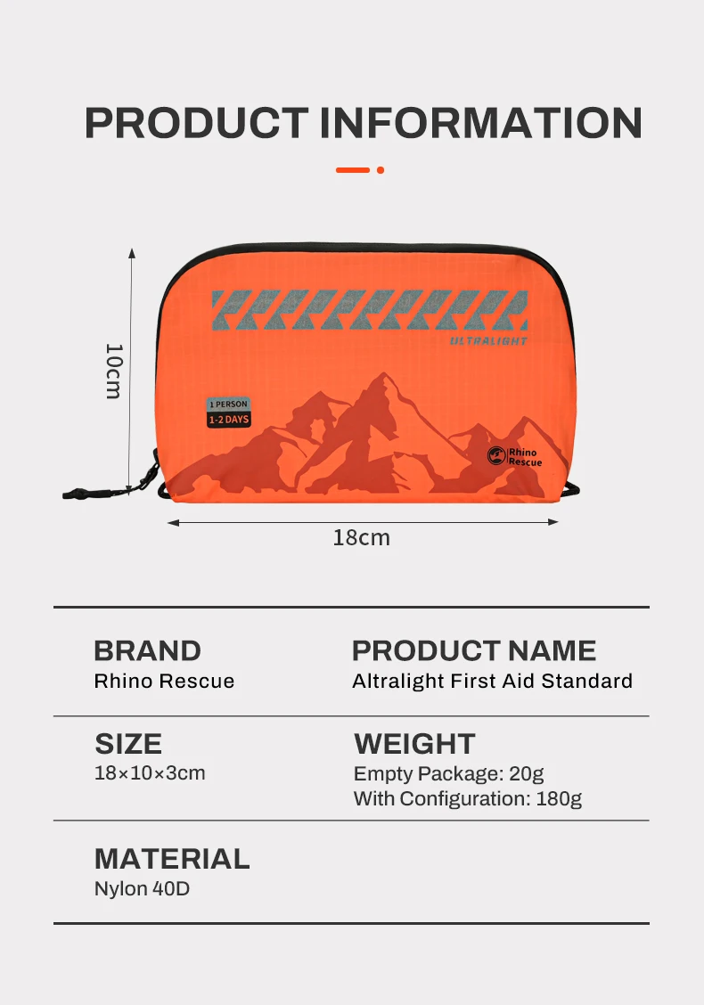 RHINO RESCUE Ultralight First Aid Standard – Orange