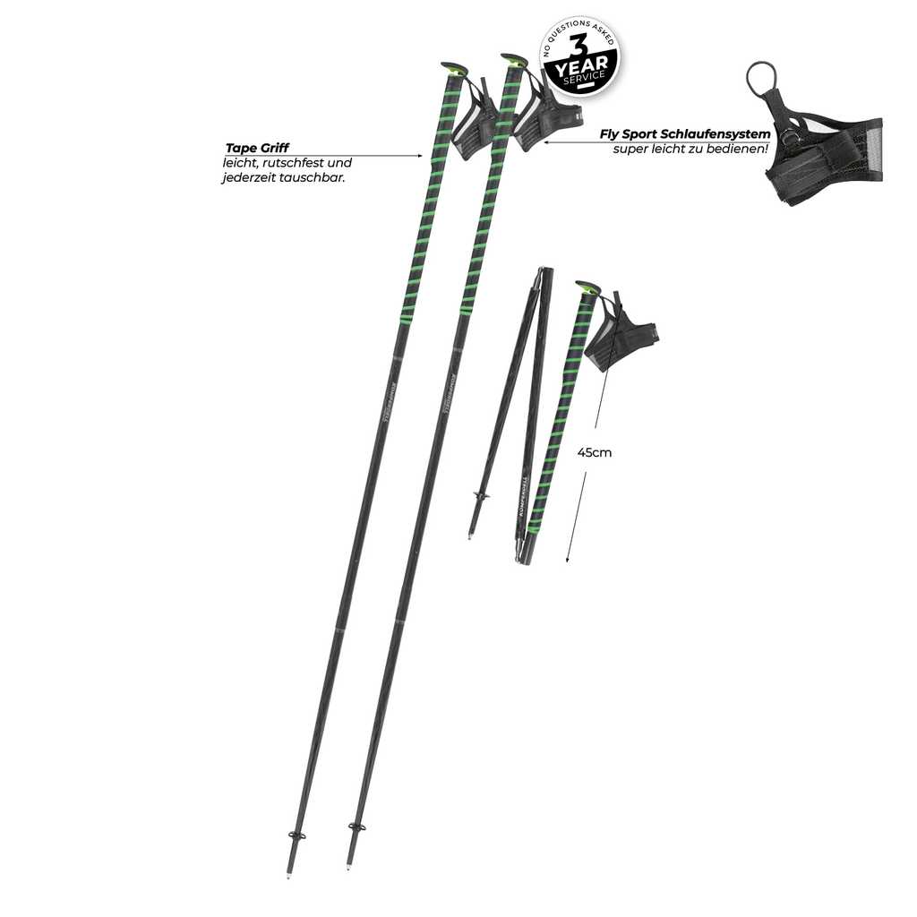 KOMPERDELL FXP Composite Trail Folding Trekking Pole - Green