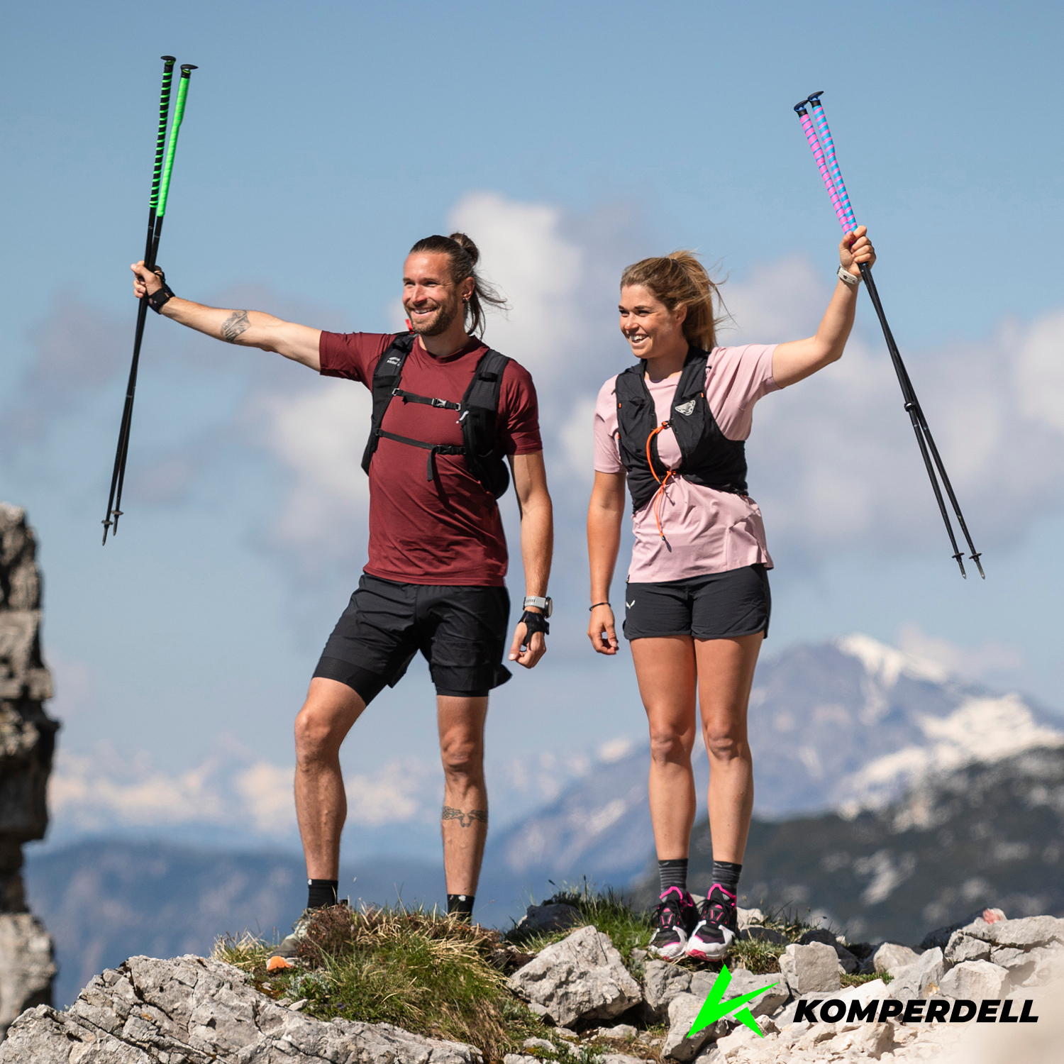 KOMPERDELL FXP Composite Trail Folding Trekking Pole - Blue