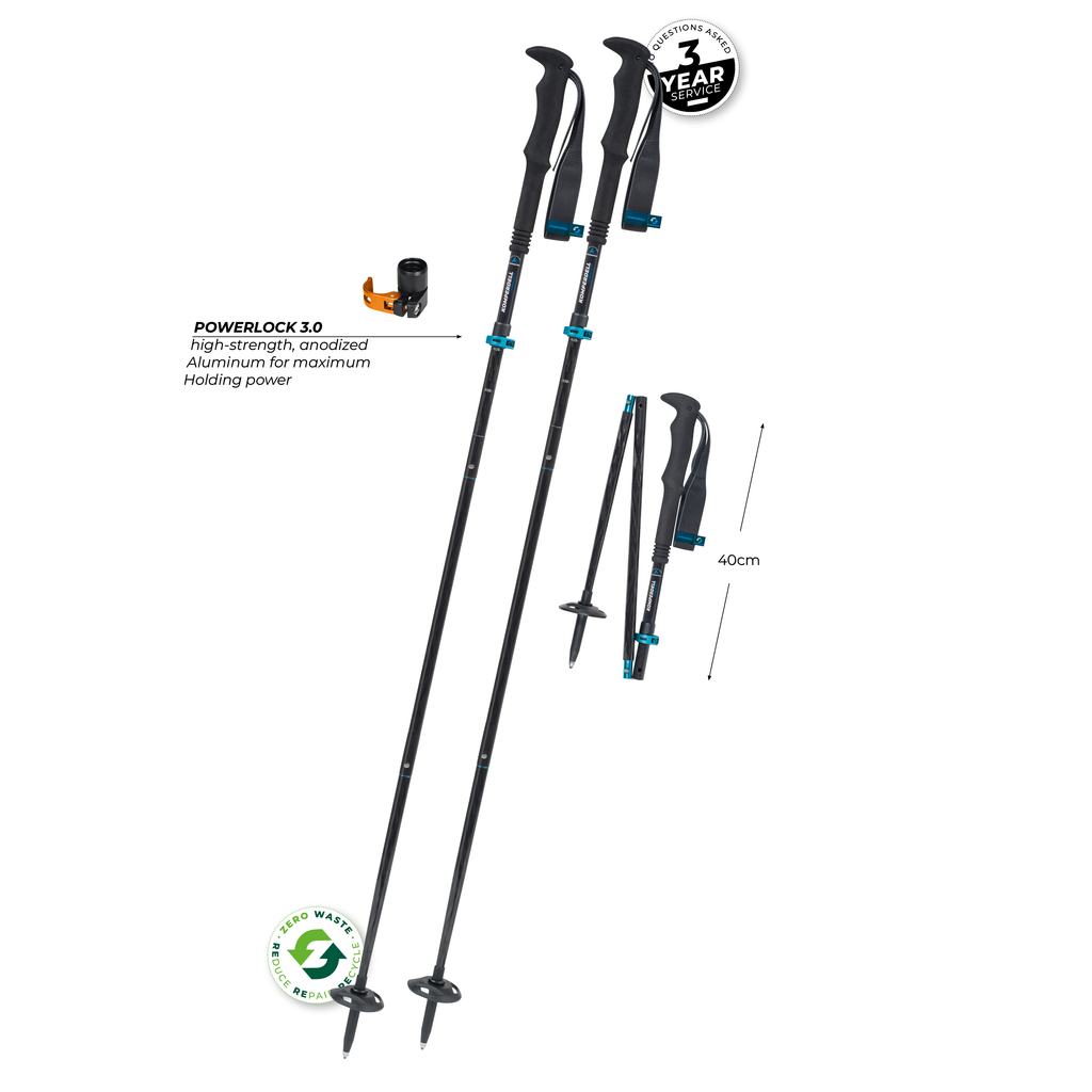 KOMPERDELL FX Lite Carbon Approach Vario Compact Folding Trekking Pole