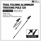 MOBI GARDEN ZT Pole 120 – Ultralight Folding Aluminium Trekking Pole (35-120cm)