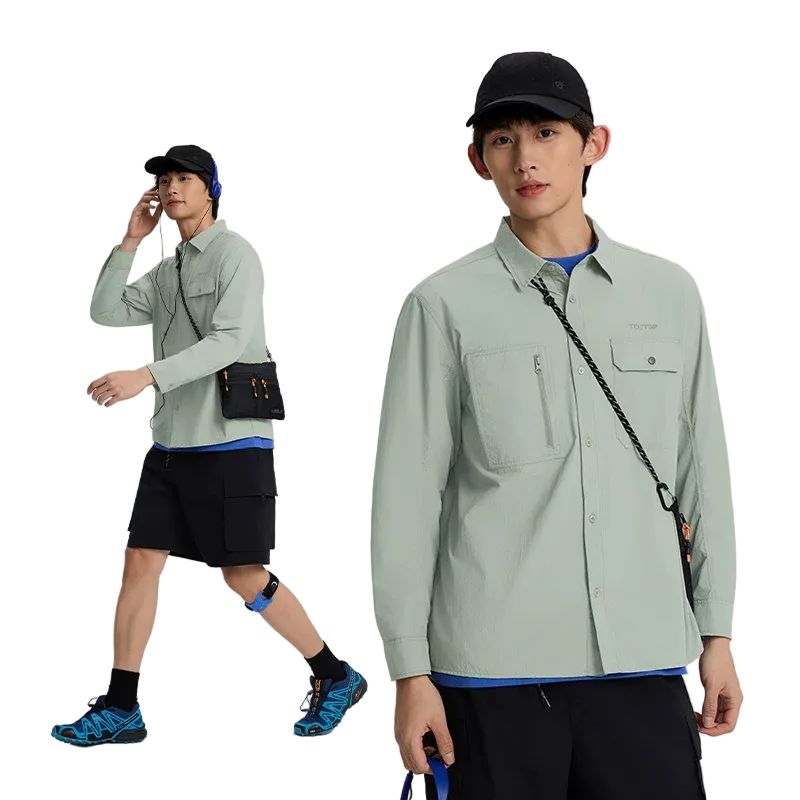 TECTOP Unisex Hiking Long-Sleeve Shirt – UV Protection & Quick-Dry