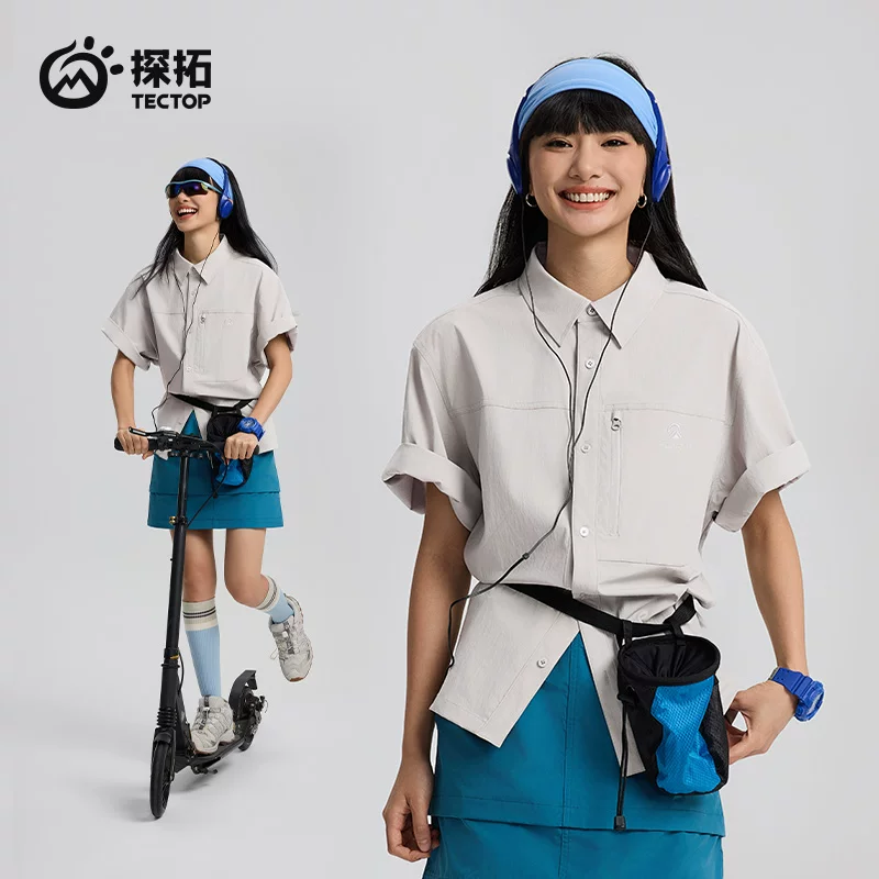 TECTOP Unisex Hiking Short-Sleeve Shirt – UV Protection & Quick-Dry
