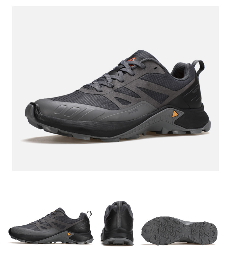 HUMTTO Men's Low-Cut Hiking Shoes Water-Resistance & Breathable – Dark Grey