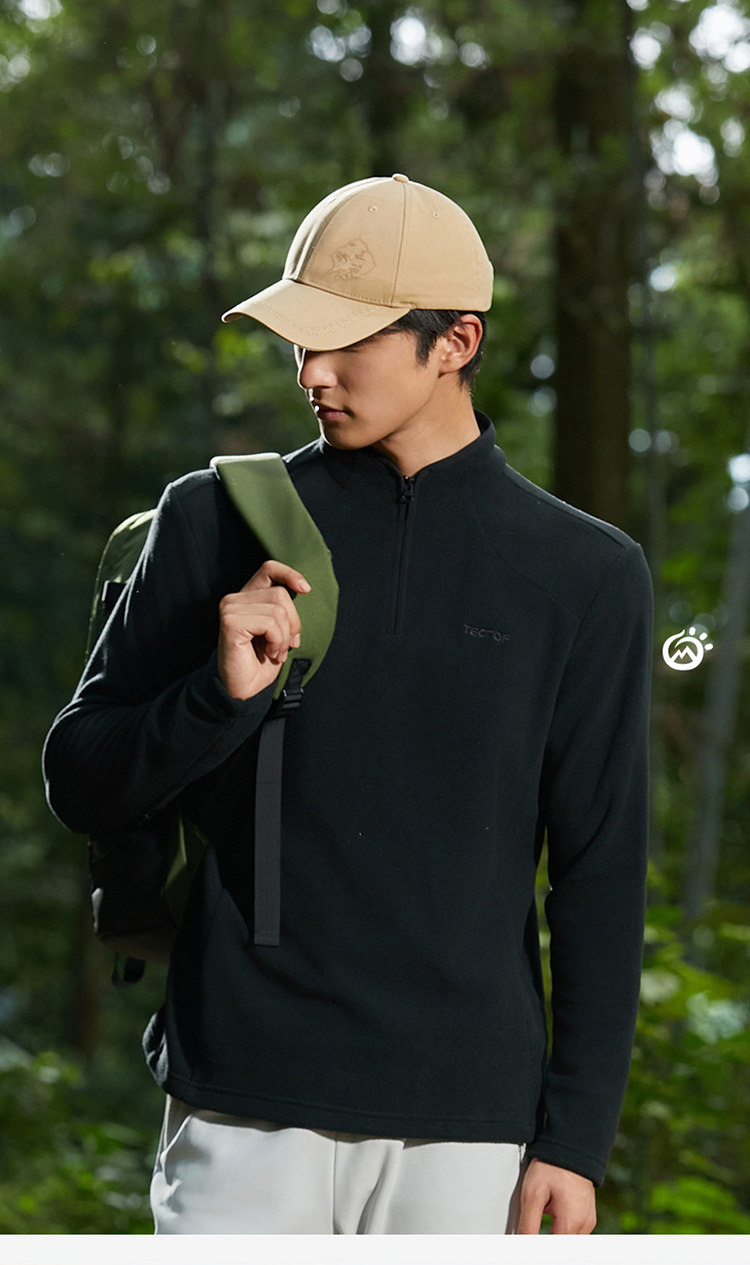 TECTOP Men’s Hiking Half-Zip Fleece Jacket – Warm & Lightweight